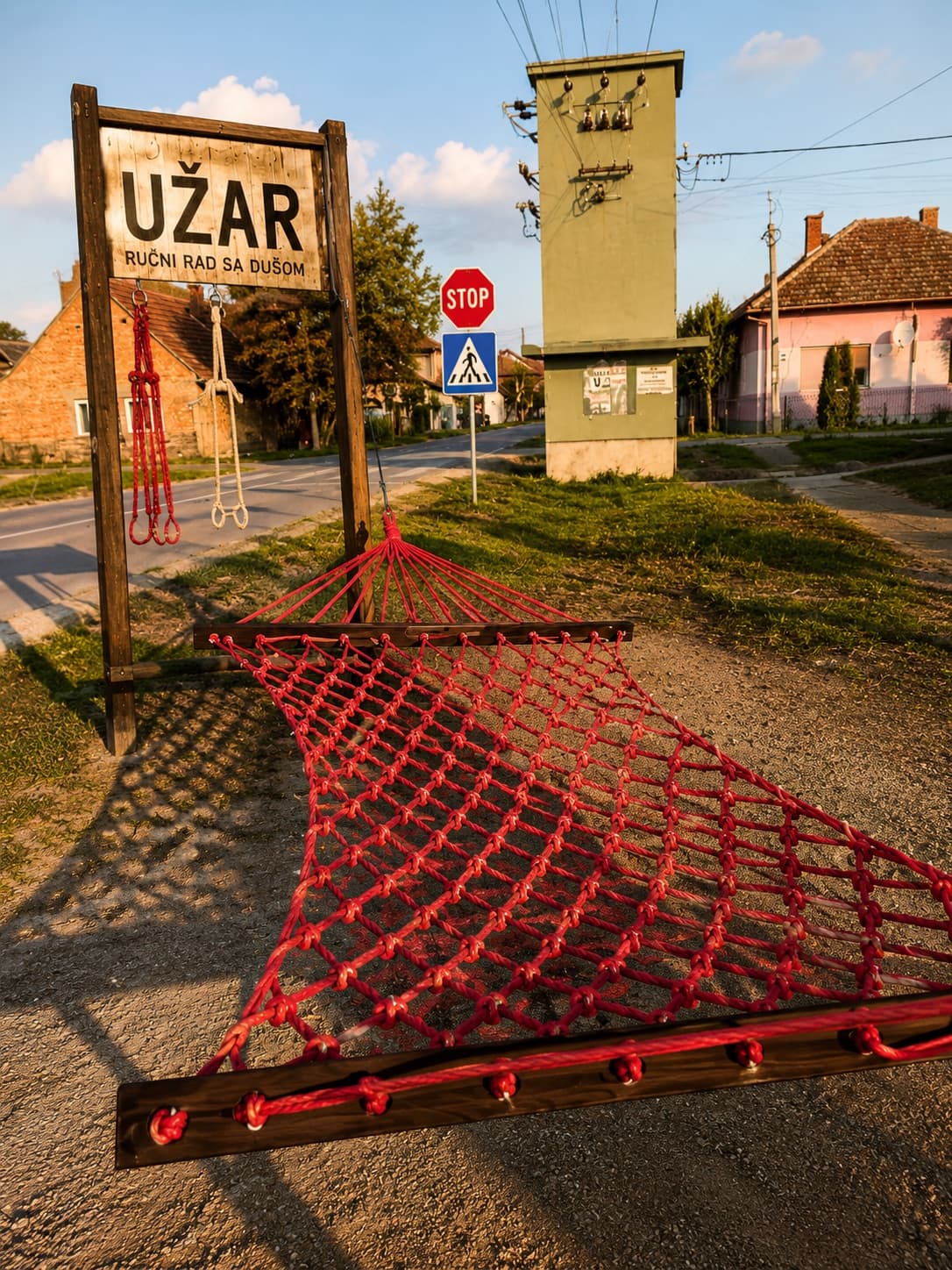 Natpis UŽAR — Ručni rad sa dušom ispred užarske radionice Zoran Josimović